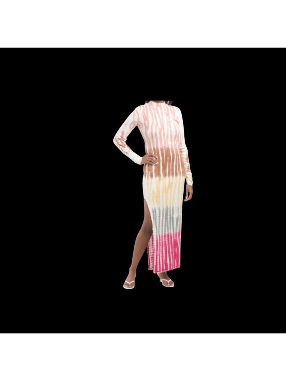 Young Fabulous & Broke Long Sleeve Tie-Dye Maxi Dress